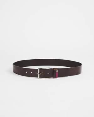 Ceinture Ted Baker Contrast Detail Leather Chocolat Homme | PHS-28491280